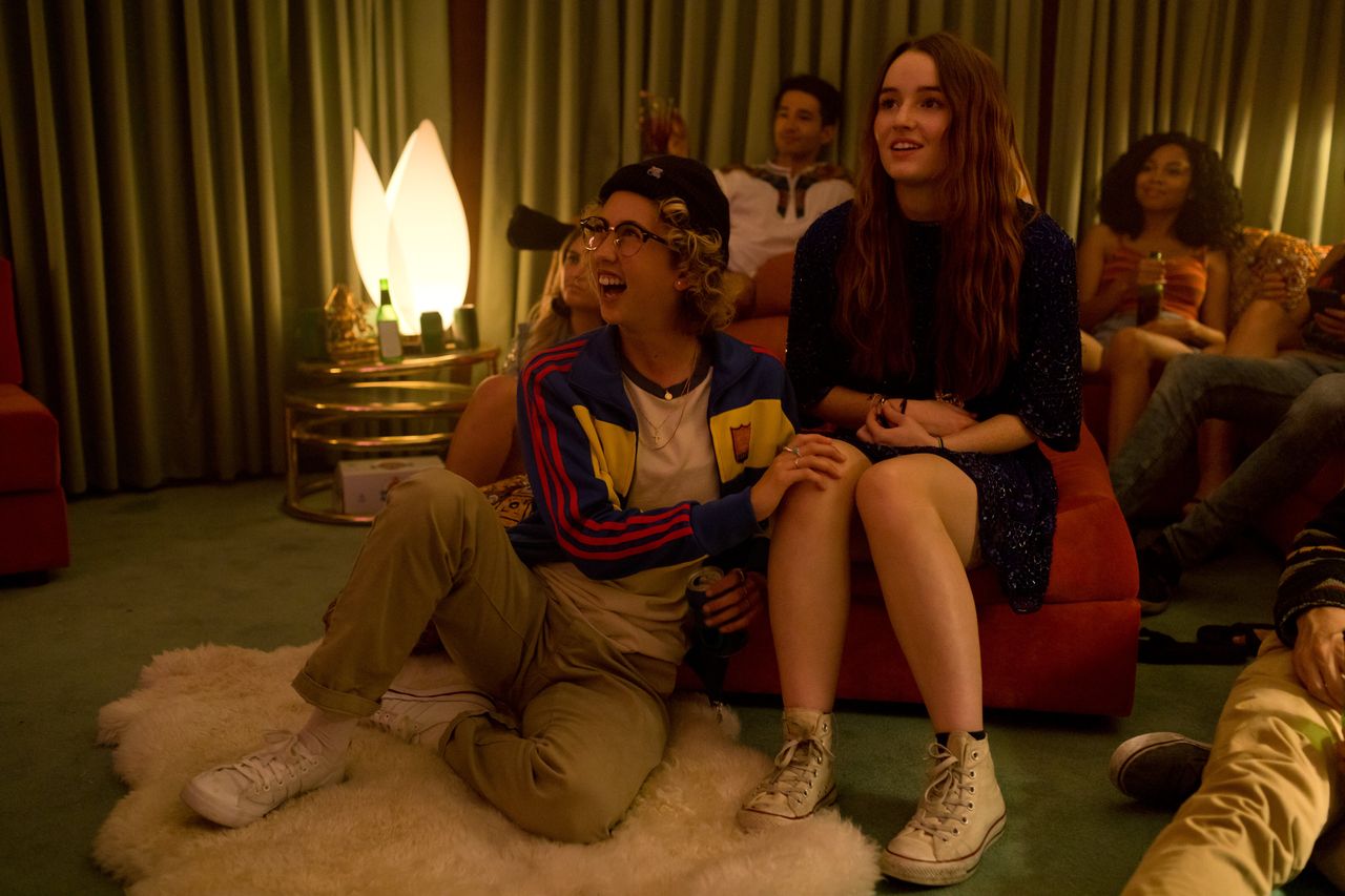 Victoria Ruesga and Kaitlyn Dever in "Booksmart."