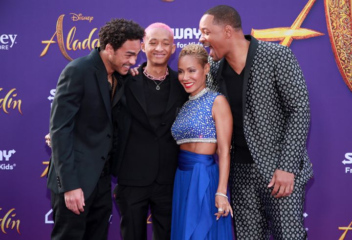 Will Smith may be laughing at Jaden for being late.