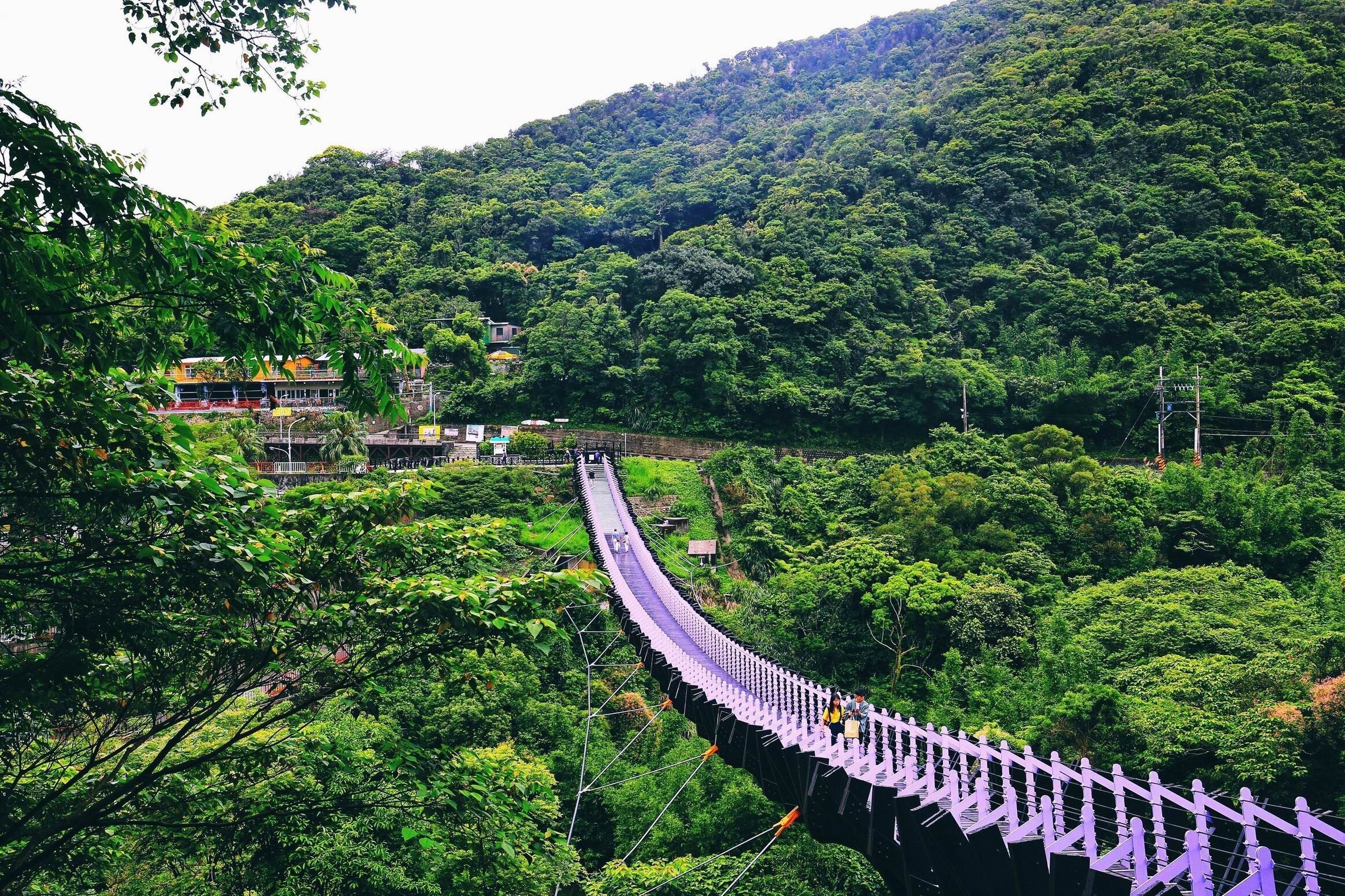 ▲作為地標的白石湖吊橋,跨越山谷極具氣勢。