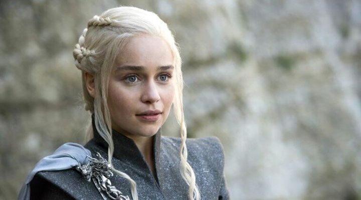 Emilia in character as Daenerys Targaryen