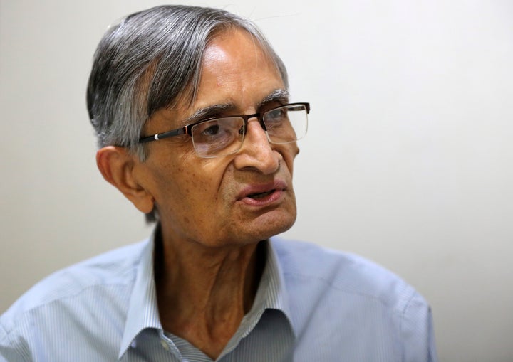 DC Anjaria, former independent director on Gujarat International Finance Tec-City (GIFT) board, speaks with Reuters inside his office in Ahmedabad, March 19, 2019. 