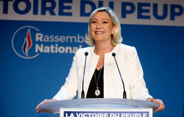 Marine Le Pen, ce 26 mai, au QG du Rassemblement