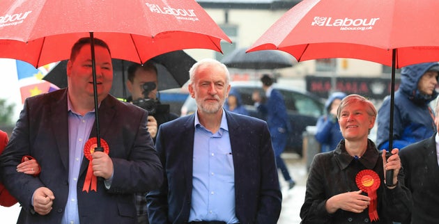 Jeremy Corbyn et ses amis travaillistes pendant la campagne des