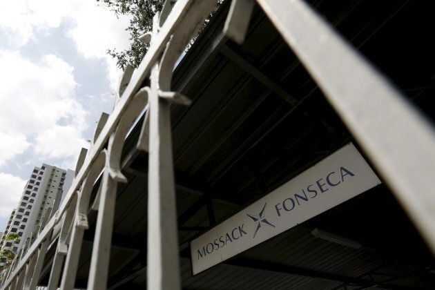 A Mossack Fonseca sign is pictured outside the law firm in Panama City, April 4, 2016.