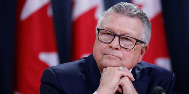 Public Safety Minister Ralph Goodale attends a news conference in Ottawa on May 7, 2018.