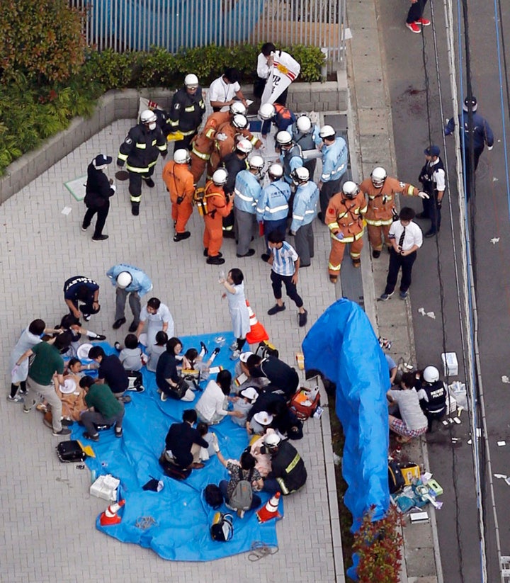 Scene of the knife attack in Kawasaki City, Japan, on May 28, 2019.