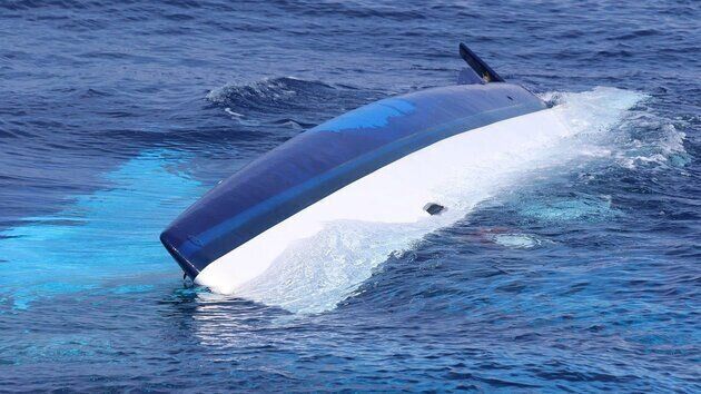 The couple's catamaran