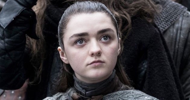 Maisie in character as Arya Stark