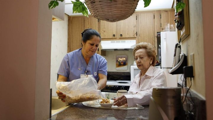 Independent home health aides funded by Medicaid can no longer elect to have union dues deducted from their paychecks.