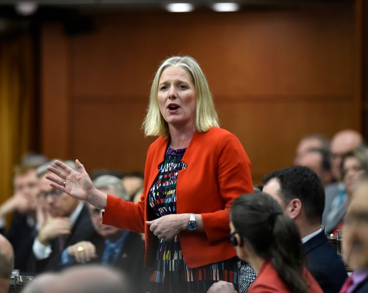 Environment Minister Catherine McKenna rises in the House of Commons on Parliament Hill in Ottawa on May 16, 2019.