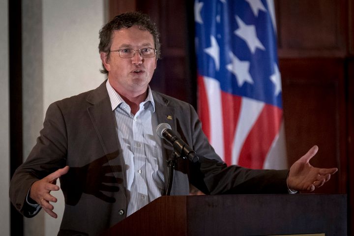 Rep. Thomas Massie (R-Ky.) voted against a bipartisan House disaster aid package on Tuesday.
