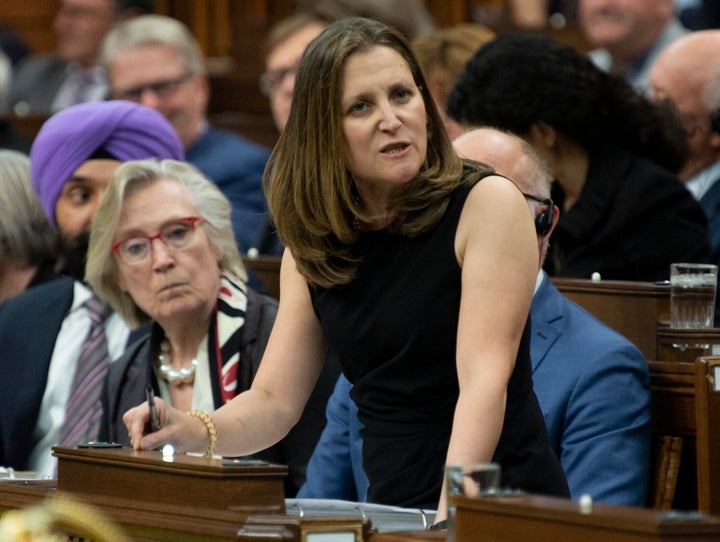 Foreign Affairs Minister Chrystia Freeland responds to a question in the House of Commons on May 27, 2019.