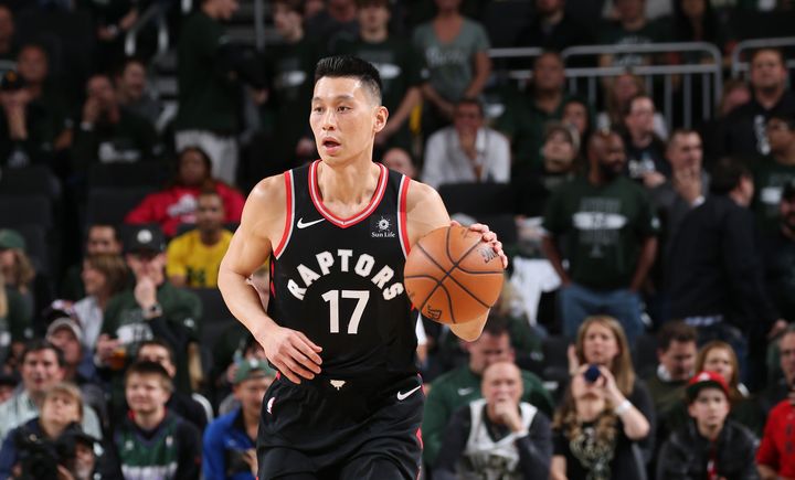 Jeremy Lin handles the ball against the Milwaukee Bucks during Game Two of the Eastern Conference Finals on May 17, 2019.