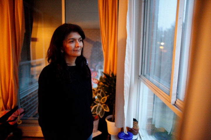 ACORN member Alejandra Ruiz Vargas poses for a photo in her home in Toronto, April 9, 2015. 