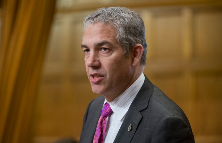 Liberal MP Frank Baylis rises in the House of Commons on Feb. 18, 2016.