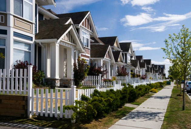 A row a new townhouses in Richmond, B.C.