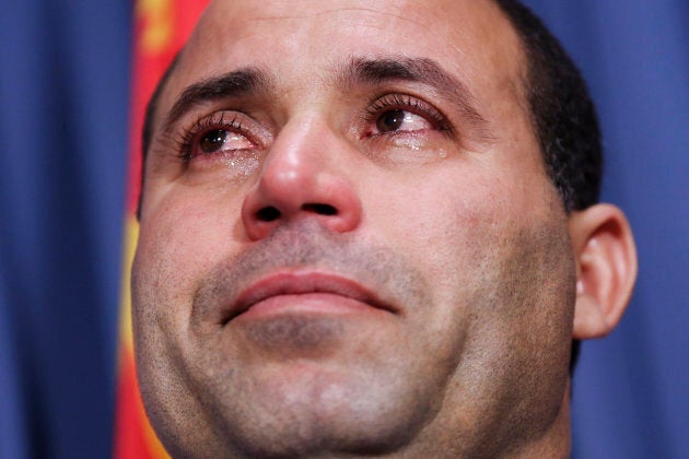 Mohamed Harkat during a news conference on Parliament Hill in Ottawa on May 15, 2014.