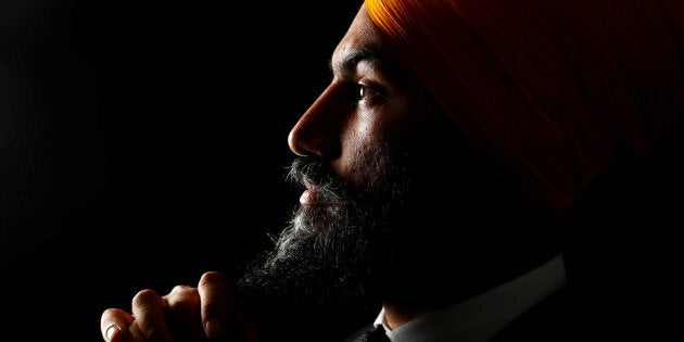 Federal NDP Leader and motivational quote generator Jagmeet Singh poses in Brampton, Ont. on July 1,
