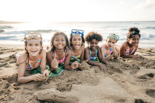 children at the beach