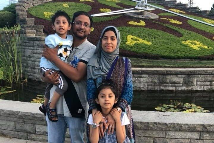 This photo posted on GoFundMe shows the family of Radiul Chowdhury, 4, who was seriously injured in an alleged hit-and-run incident in Toronto on May 26, 2019.