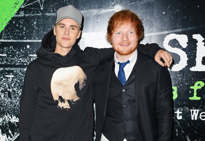 Justin Bieber and Ed Sheeran collaborate on the British singer-songwriter's upcoming album. 