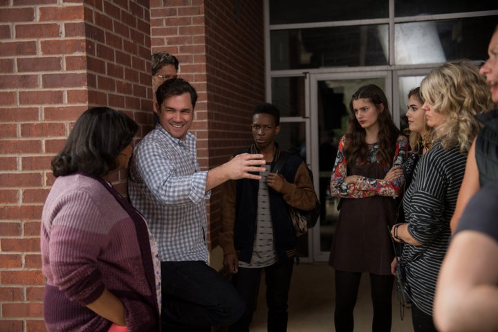 Octavia Spencer, director Tate Taylor and others on the set of "Ma."