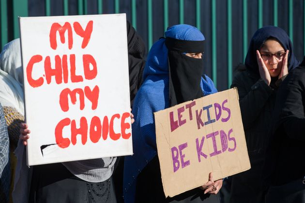 Parents protesting in Birmingham 