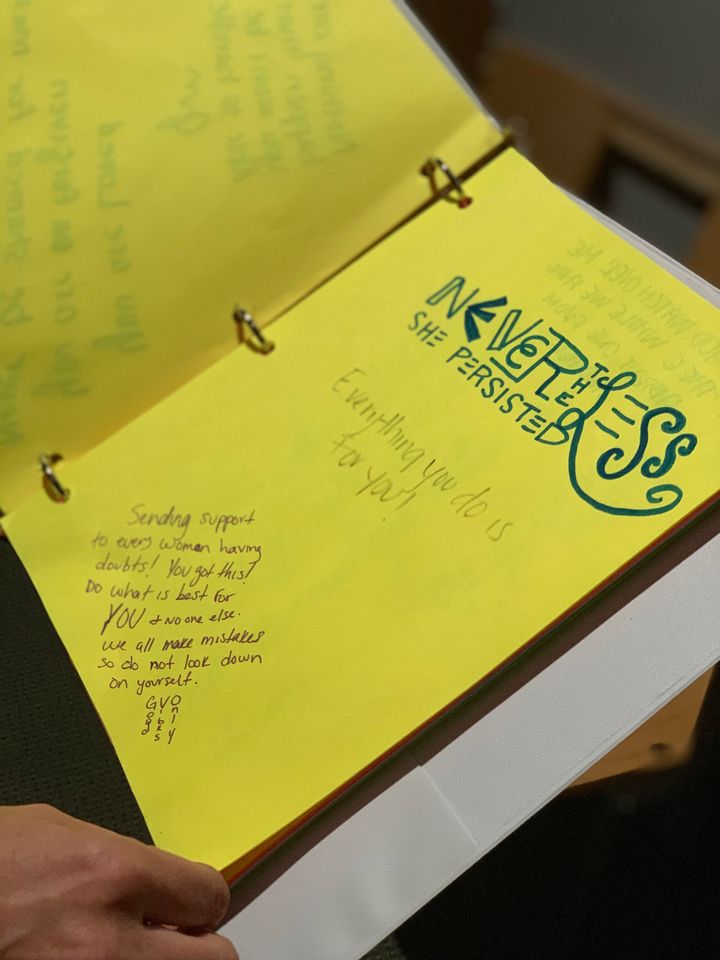Notes written by women who are obtaining abortions at the Hope Clinic for Women in Illinois.