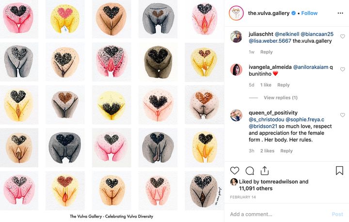 An empowering message about vulvas is getting a lot of attention, which was helped by art by The Vulva Gallery.