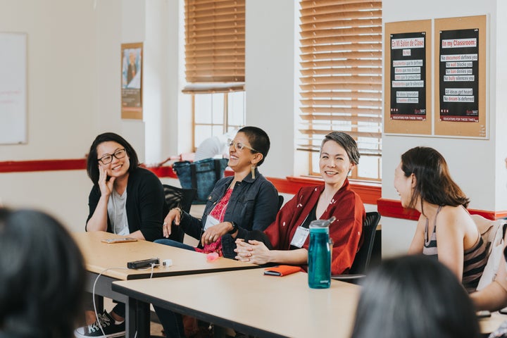 Clergy speak at a panel at the PAAC conference. From left: Rev. Mihee Kim-Kort, Rev. Tuhina Rasche, Rev. Laura Cheifetz and Rev. Lydia Shiu.