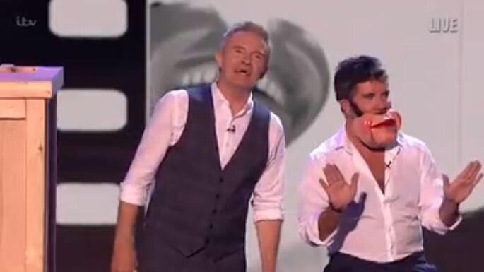 Simon Cowell was being used as a ventriloquist's dummy