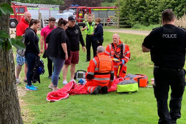 Emergency crews at the scene of the accident 