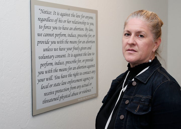 Julie Burkhart stands in a consultation room at the Trust Women South Wind Women's Center in Oklahoma City in 2016. (AP Photo/Sue Ogrocki)