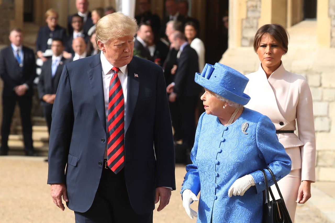 <strong>The Queen with Donald and Melania Trump during the president's 2018 visit to the UK </strong>