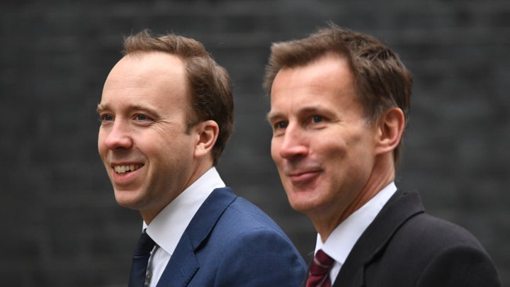 Health secretary Matt Hancock (left) with former health secretary and now foreign secretary Jeremy Hunt. 