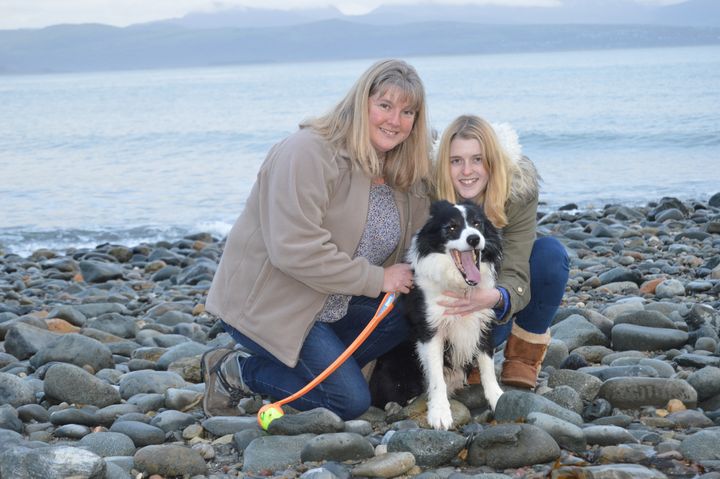 Mandy Francis with her daughter Katie and their dog Badger. 
