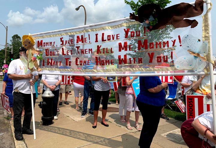 Anti-abortion protesters showed up to the clinic in St. Louis on Friday.