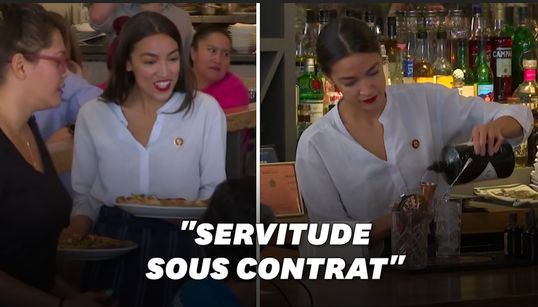 Ocasio-Cortez repasse derrière le bar pour réclamer la hausse du salaire des