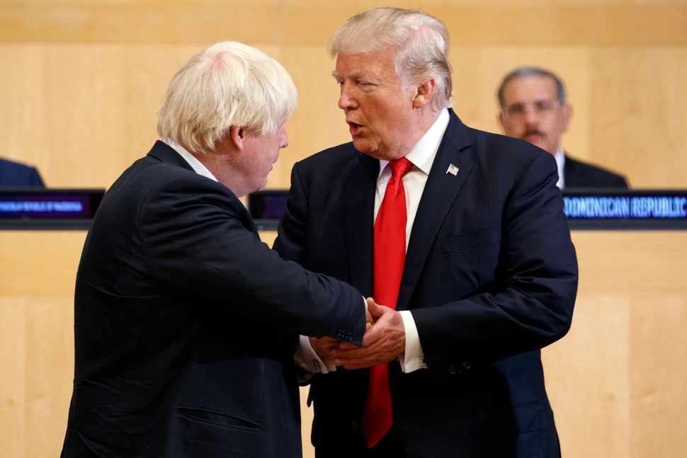 Boris Johnson and Donald Trump at the UN in 2017