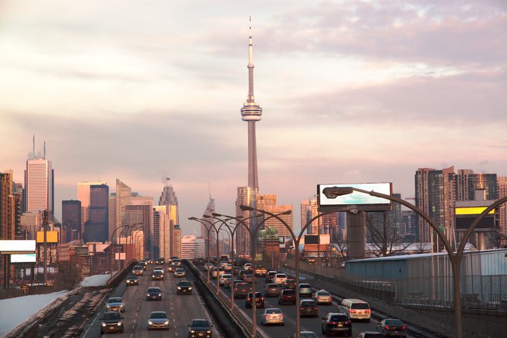 Traffic on Toronto's Gardiner Expressway.