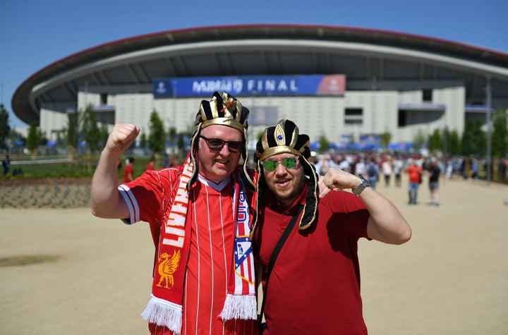 Liverpool fans before the UEFA Champions League Final at the Wanda Metropolitano, Madrid