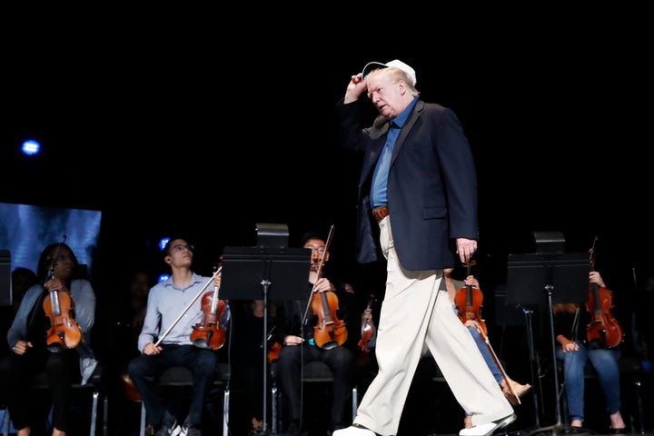 President Donald Trump visited northern Virginia's McLean Bible Church on Sunday.