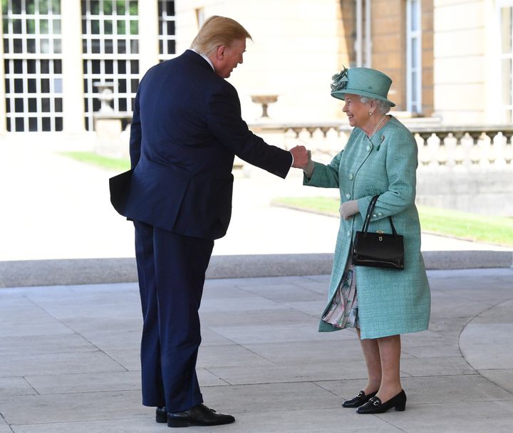 The Queen met Donald Trump at Buckingham Palace on Monday.