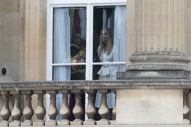 Ivanka Trump was seen peering from a window in Buckingham Palace.