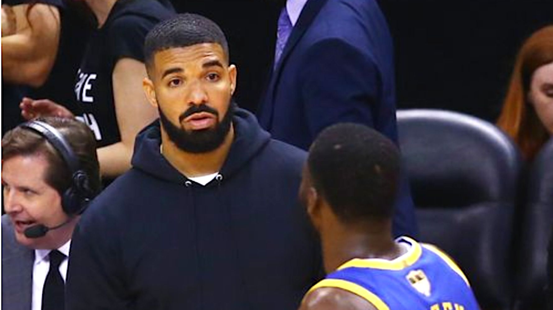Drake rocks Dell Curry Raptors throwback jersey for Game 1