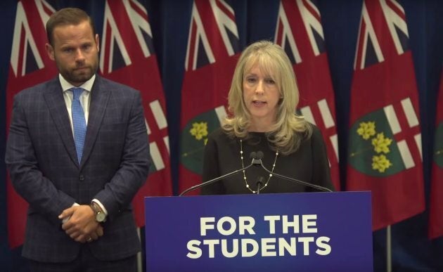 Ontario Minister of Training, Colleges and Universities Merrilee Fullerton speaks to reporters at Queen's Park in Toronto on Jan. 17, 2019. (Credit: Government of Ontario Announcements/YouTube)