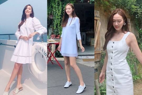 韩星夏季白色洋装私服穿搭图鉴