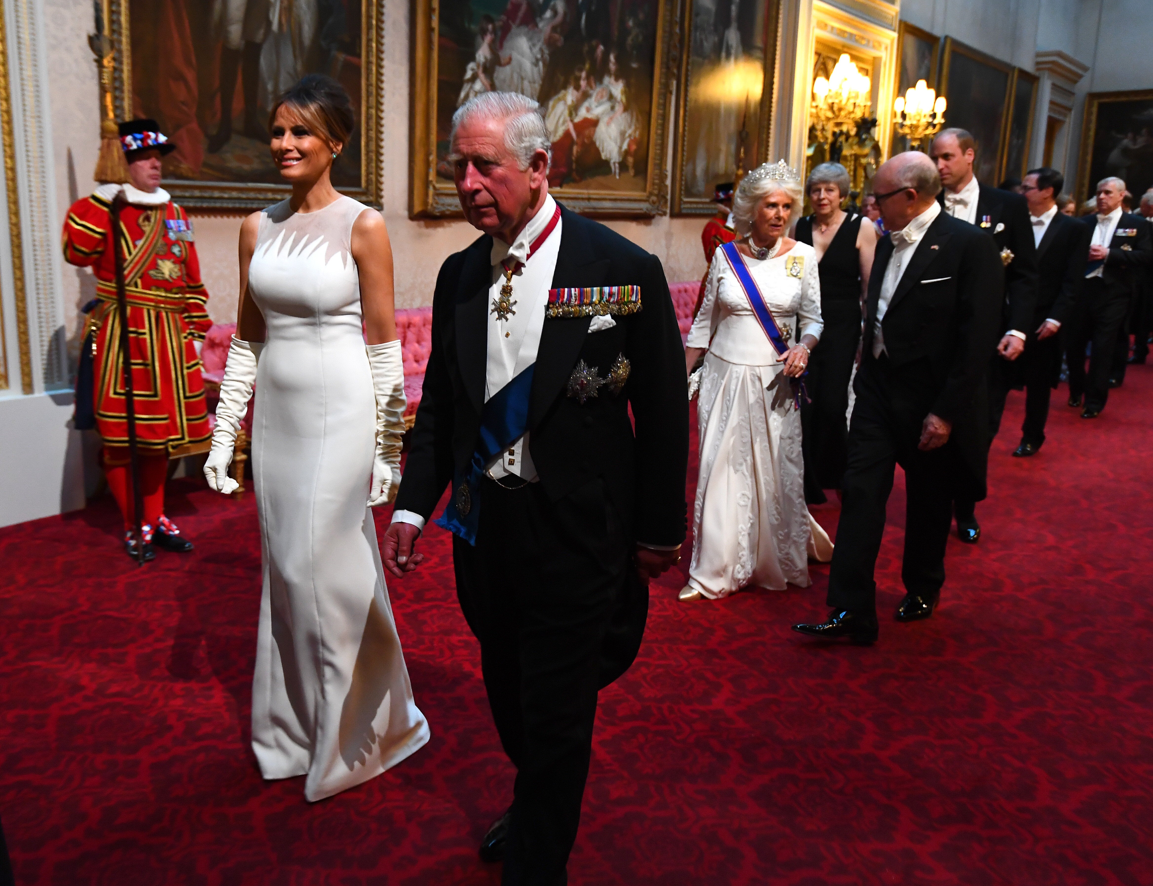Royal Banquet Melania Trump Dress For State Dinner Fashion Goddess Melania Trump In Ivory Silk At Royal Banquet Melania Trump Dress For State Dinner Fashion Goddess Melania Trump In Ivory Silk At