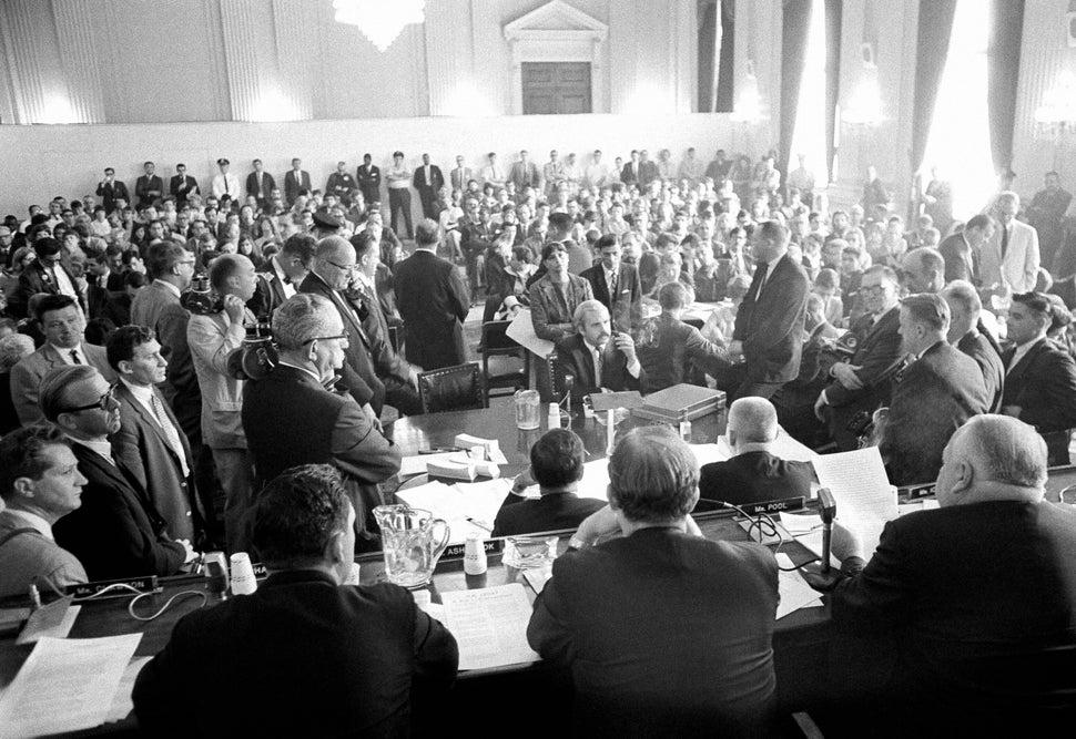 The House Un-American Activities Committee (pictured here in 1966) was a major actor in the mid-20th century anti-communism h