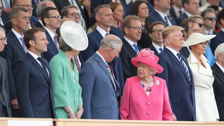Donald Trump and Melania have joined D-Day commemorations with the Queen other allied leaders in Portsmouth.